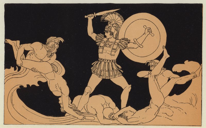 Achilleus kæmper med floden af English School
