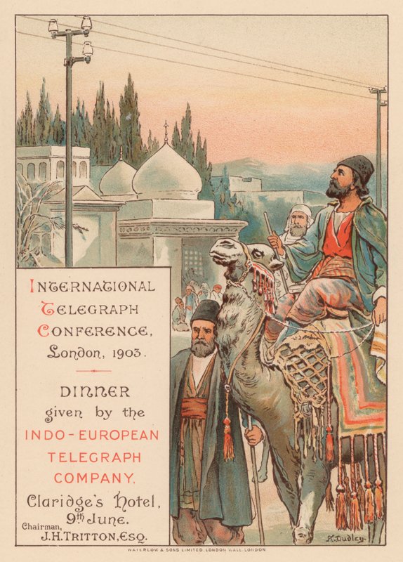 Middag givet af Indo-European Telegraph Company på Claridges Hotel, London, under International Telegraph Conference, 9. juni 1903 af English School