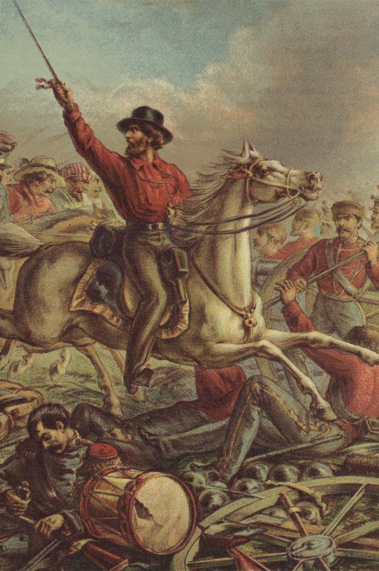 Garibaldi erobrer fire franske kanoner ved Rom af English School