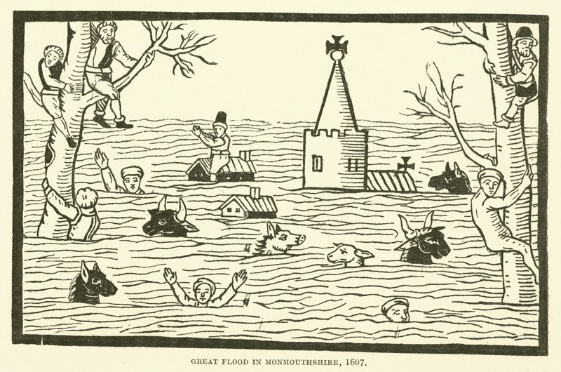 Stor oversvømmelse i Monmouthshire, 1607 af English School