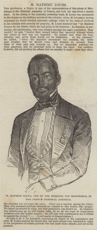M Mathieu Louisi, et af medlemmerne for Martinique, i den franske nationalforsamling af English School