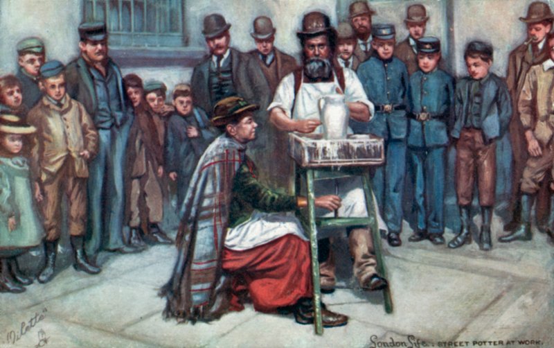 Street Potter på arbejde af English School