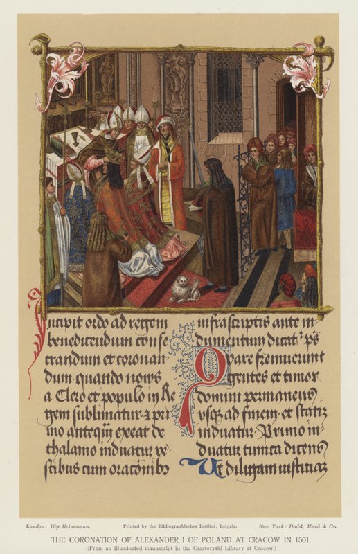 Kroningen af Alexander I af Polen i Krakow i 1501 af English School