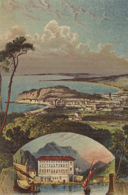 Udsigt over Nice, huset, hvori Garibaldi blev født i Nice af English School