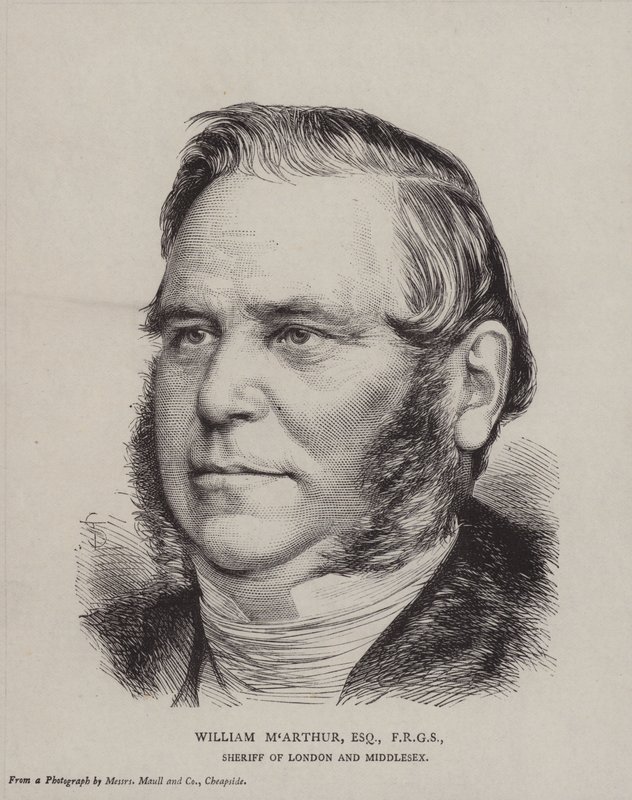 William McArthur (1809-1887), irsk forretningsmand, overborgmester i London i 1880 af English School