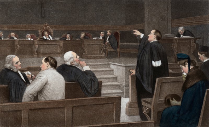 Argument i Court of Criminal Appeal (farvefotogravure) af European School