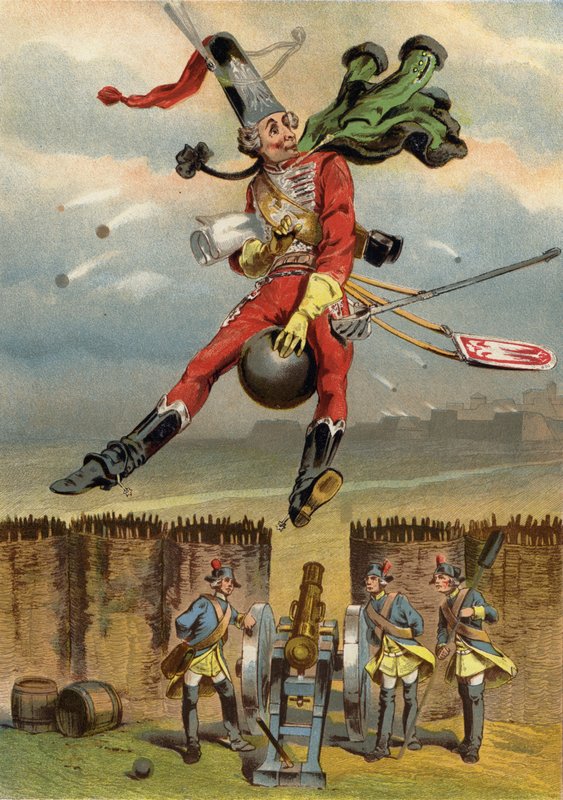 Illustration til Baron Munchausens eventyr af European School