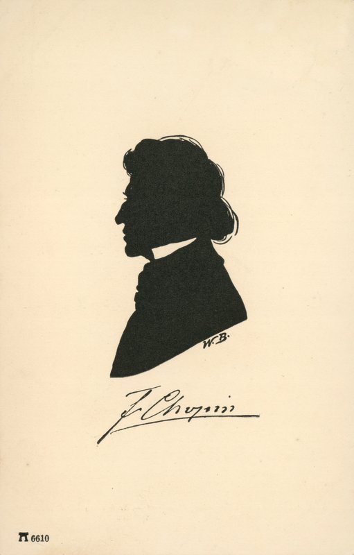 Silhuet af Frederic Chopin af European School
