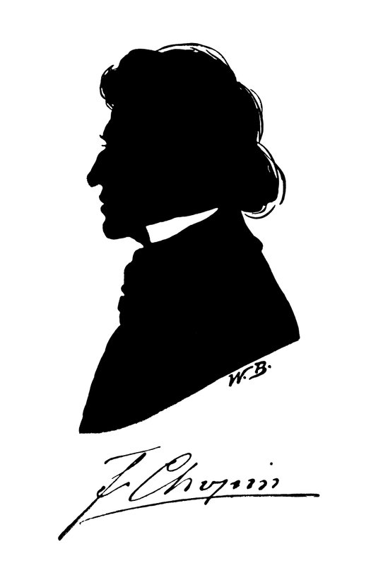 Silhuet af Frederic Chopin af European School
