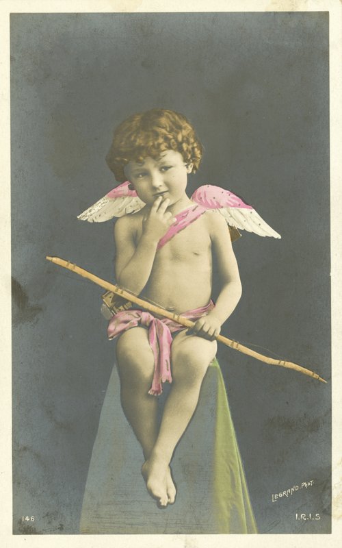 Siddende kerub af French Photographer