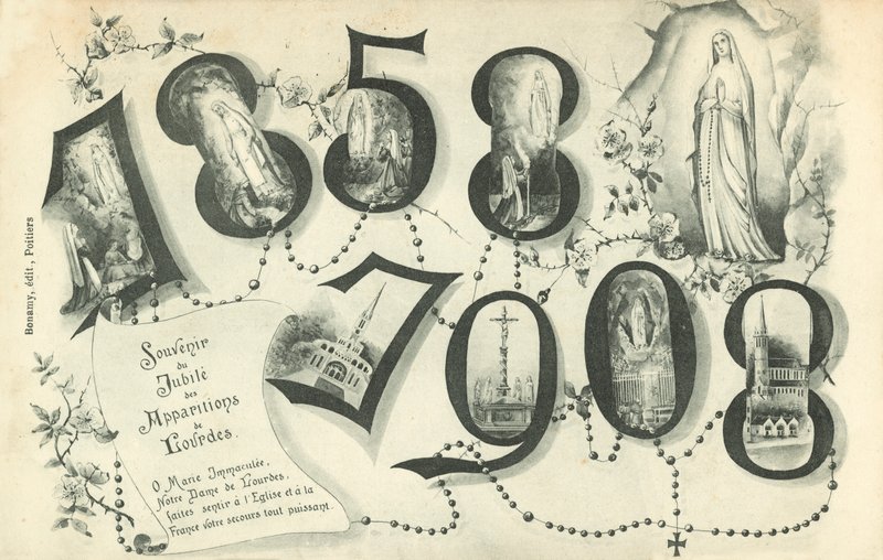 1858 til 1908, en souvenir til jubilæet for åbenbaringerne i Lourdes af French School