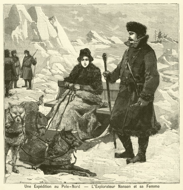 En ekspedition til Nordpolen: den norske opdagelsesrejsende Fridtjof Nansen og hans kone af French School