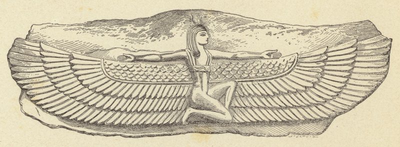 Egyptisk flyvende figur af French School