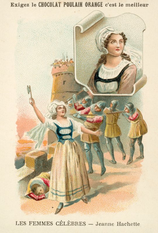 Jeanne Hachette, fransk heltinde fra belejringen af Beauvais, 1472 af French School