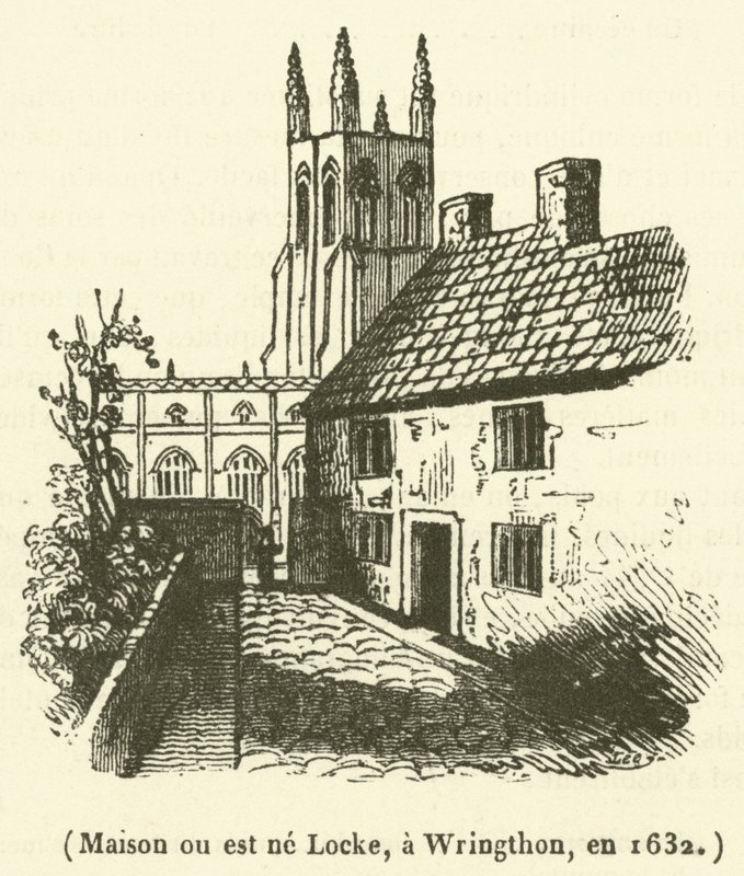 Hus, hvor Locke blev født, ved Wringthon, i 1632 af French School