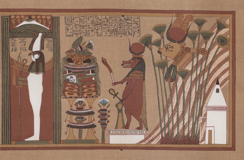 Scene fra den gamle egyptiske papyrus af Ani, en dødebog i British Museum af German School