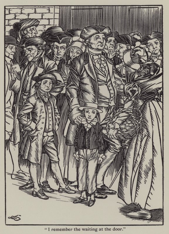 Illustration til The Essays of Elia af Charles Lamb (litho) af A. Garth Jones