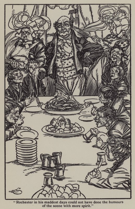 Illustration til The Essays of Elia af Charles Lamb (litho) af A. Garth Jones