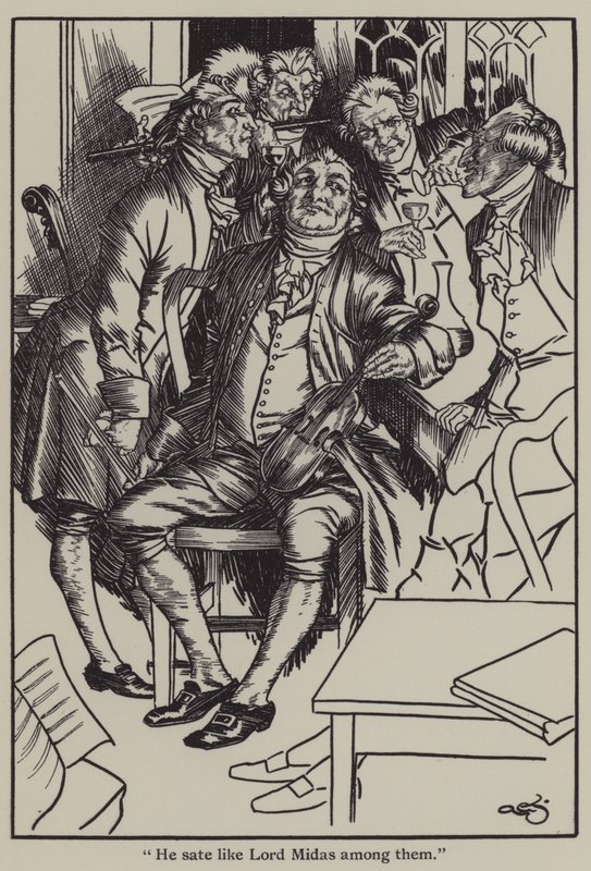 Illustration til The Essays of Elia af Charles Lamb (litho) af A. Garth Jones
