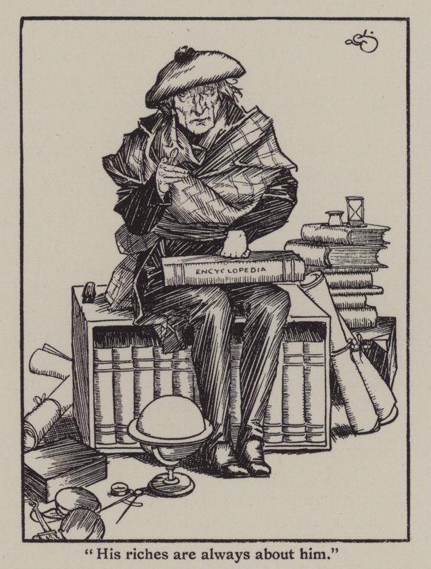 Illustration til The Essays of Elia af Charles Lamb (litho) af A. Garth Jones