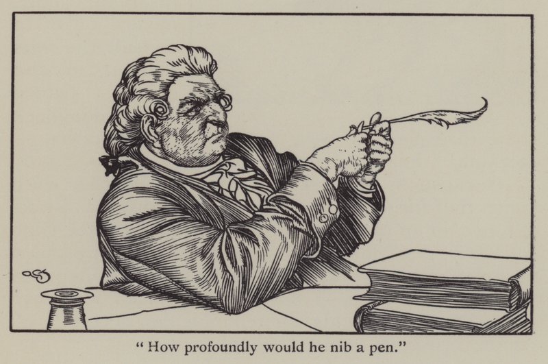 Illustration til The Essays of Elia af Charles Lamb (litho) af A. Garth Jones