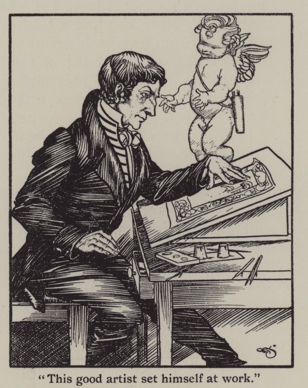 Illustration til The Essays of Elia af Charles Lamb (litho) af A. Garth Jones