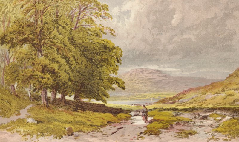 Det første kig til Grasmere fra Keswick Road (chromolitho) af Aaron Edwin Penley