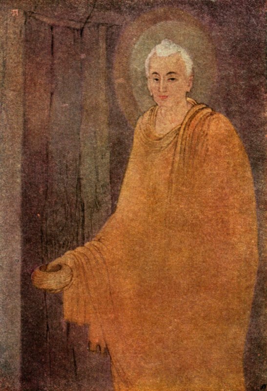 Buddha som begynder (farve litho) af Abanindranath Tagore
