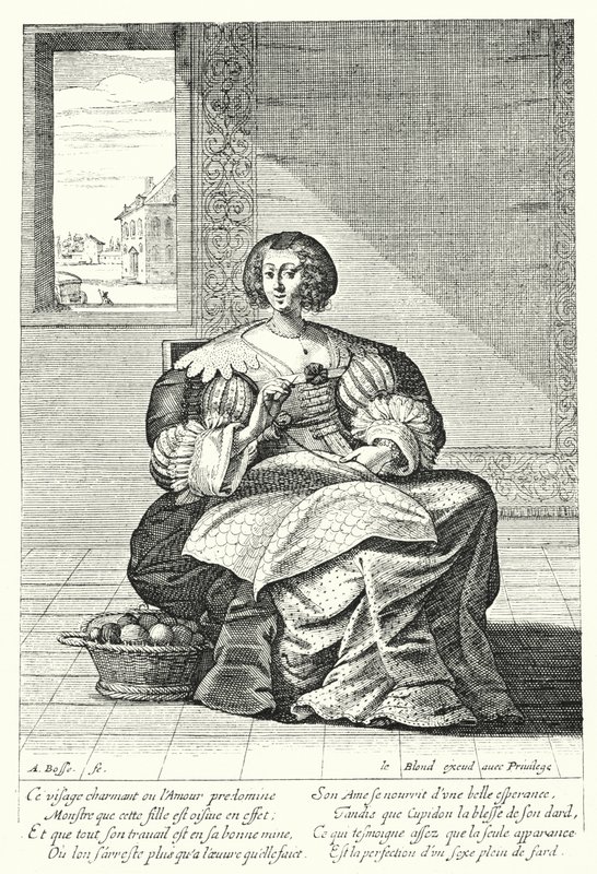 Brodereren (gravering) af Abraham (after) Bosse