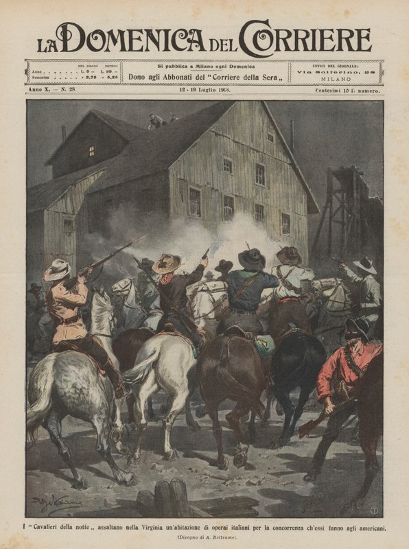 Nattens riddere angriber et italiensk arbejderhjem i Virginia for ? af Achille Beltrame