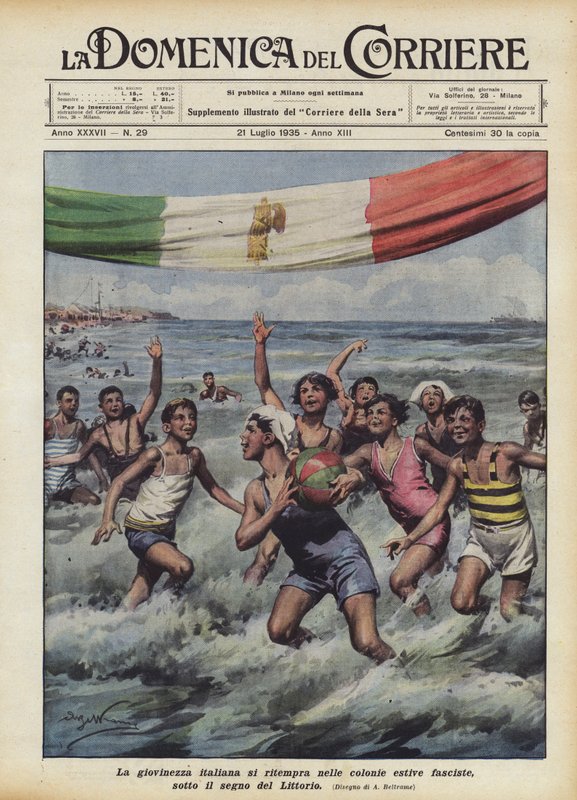 Italiensk ungdom genoplives i de fascistiske sommerkolonier under Littorios tegn af Achille Beltrame