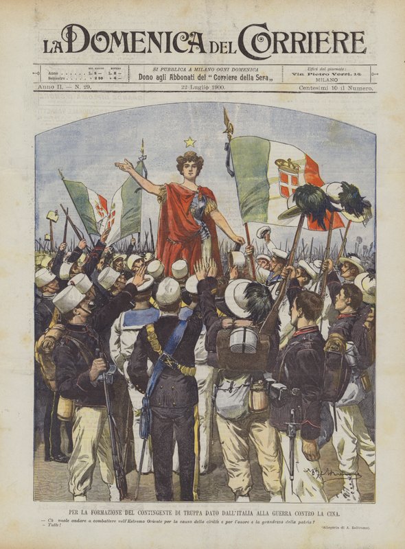 Til dannelsen af ​​den troppekvote givet af Italien til krigen mod Kina af Achille Beltrame