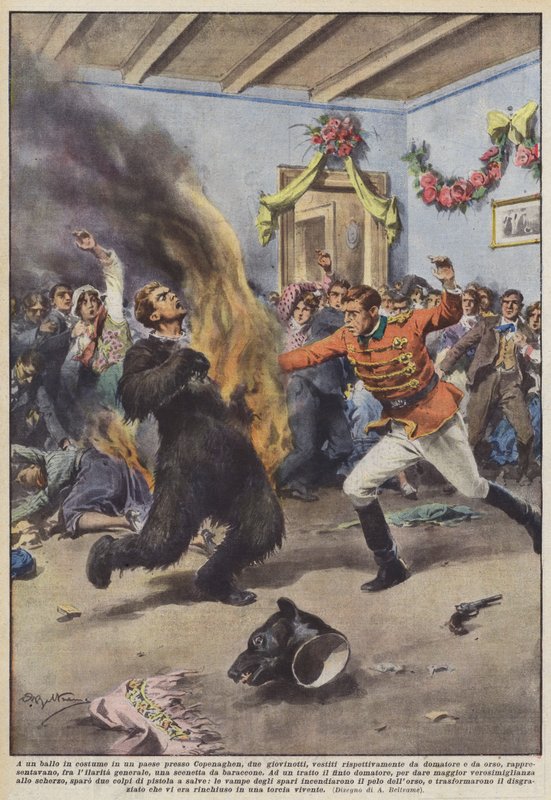 Ved et kostumebal i en by ved København af Achille Beltrame