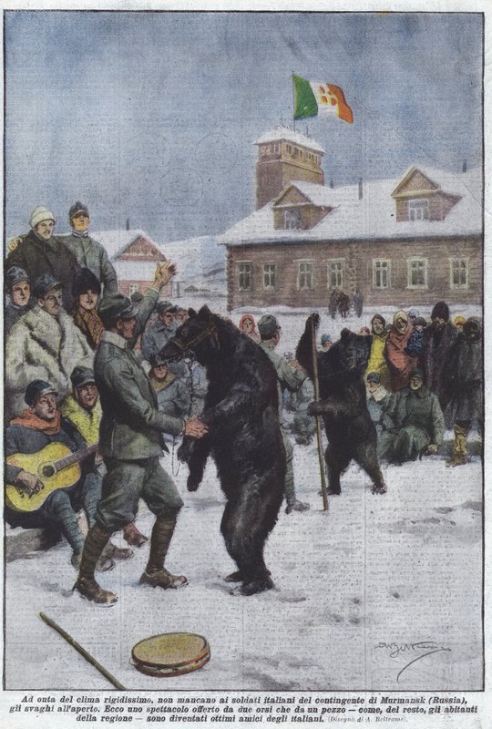 På trods af det ekstremt stive klima, mangler der ikke italienske soldater fra Murmansk-kontingentet? af Achille Beltrame