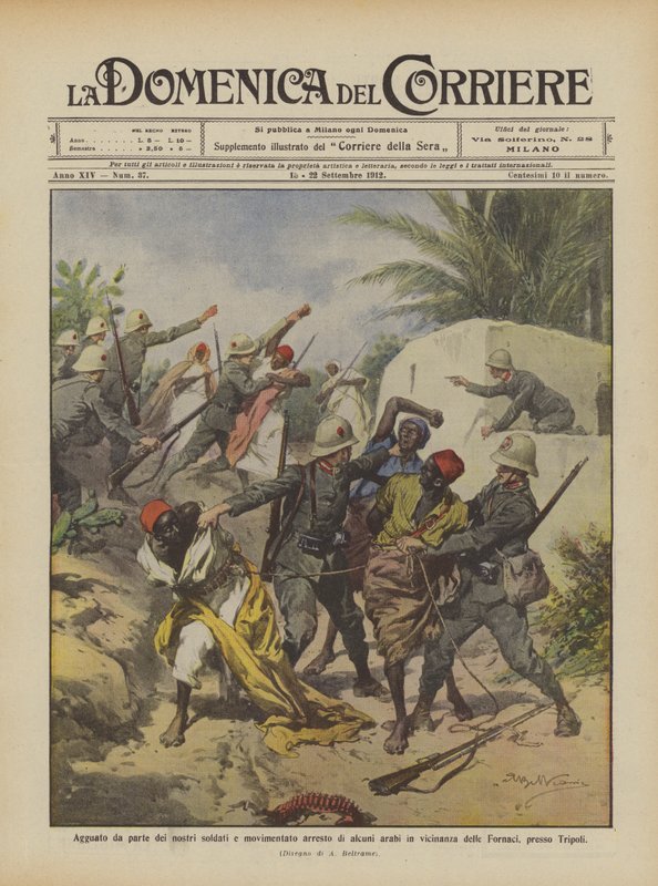 Baghold af vores soldater og begivenhedsrig anholdelse af nogle arabere i nærheden af? af Achille Beltrame