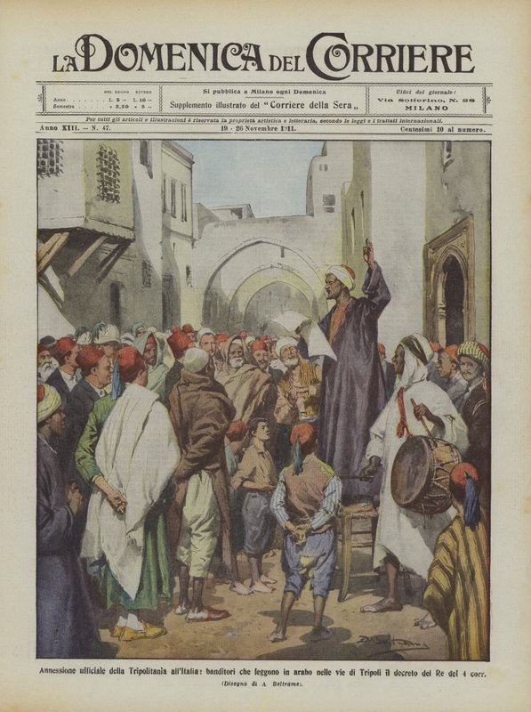 Den officielle tilknytning af Tripolitania til Italien, banditter, der læser på arabisk i gaderne? af Achille Beltrame