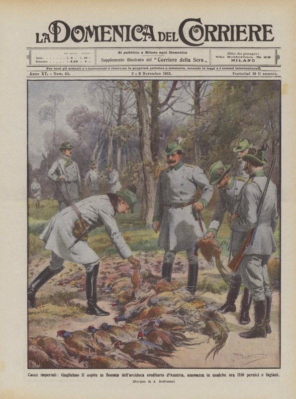 Kejserlige jagter, Wilhelm II som gæst hos den arvelige ærkehertug af Østrig i Bøhmen? af Achille Beltrame