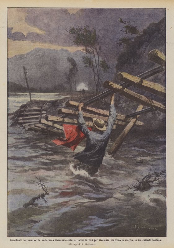 Jernbanebombe, hvem risikerer sit liv på Chivasso-Aosta-linjen for at standse et tog? af Achille Beltrame