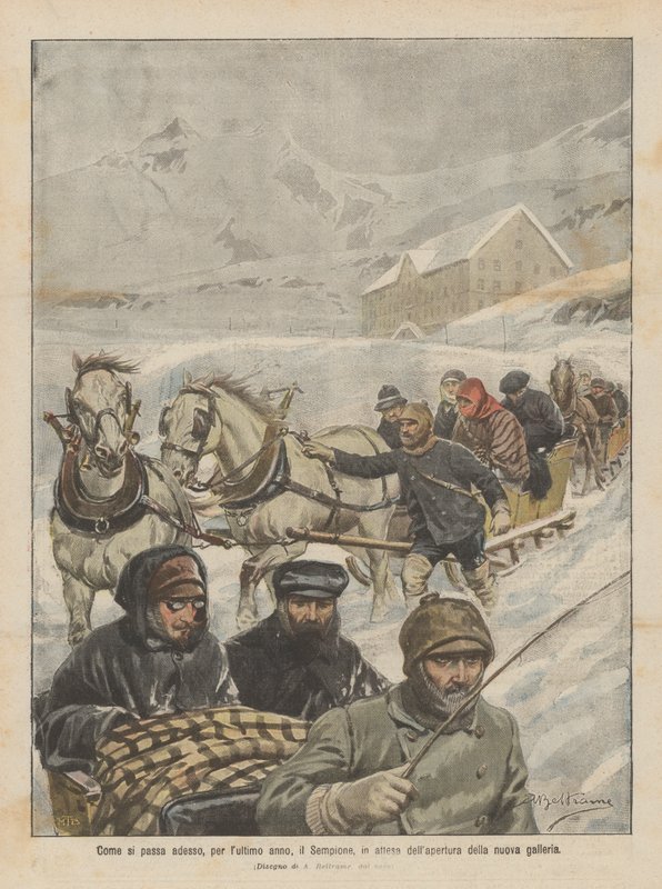 Hvordan Simplon passerer nu, i det sidste år, indtil den nye tunnel er blevet åbnet af Achille Beltrame