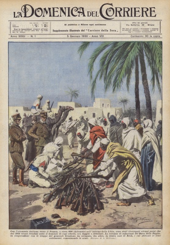 Med den italienske fremrykning mod Fezzan, omkring 600 kilometer i det indre af Libyen? af Achille Beltrame