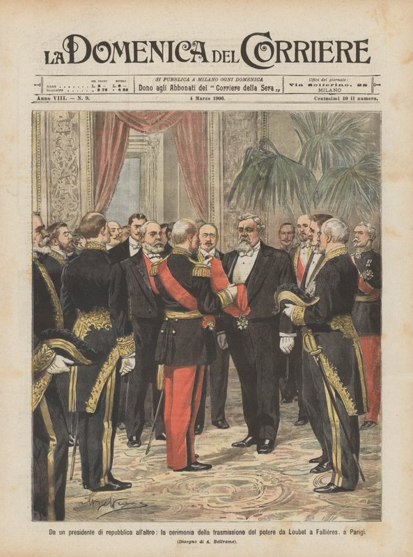 Fra en republiks præsident til en anden, ceremonien for magtoverdragelsen fra Loubet? af Achille Beltrame