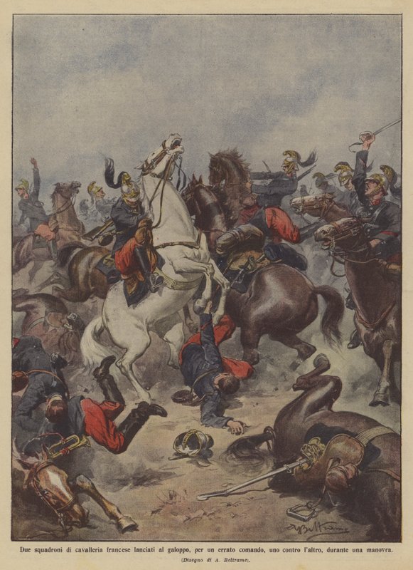To eskadroner af fransk kavaleri blev sendt af sted i galop på grund af en forkert kommando? af Achille Beltrame