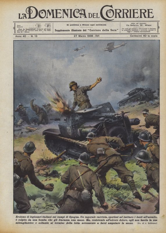 Italienske legionærers heltemod på Spaniens marker af Achille Beltrame