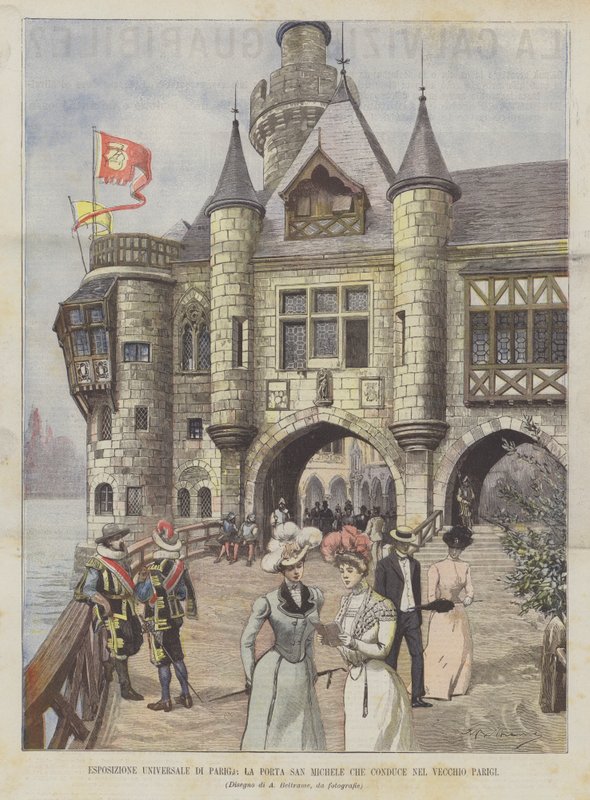 Verdensudstilling i Paris, Saint Michael-porten, der fører ind i det gamle Paris af Achille Beltrame