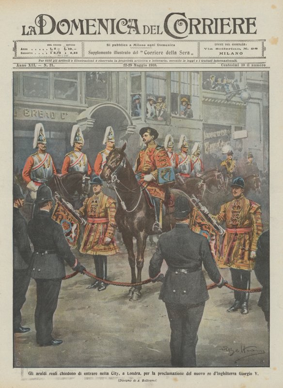 De kongelige herolder beder om at komme ind i Londons by for at proklamere den nye ? af Achille Beltrame