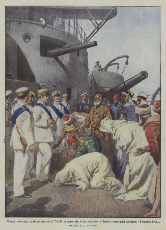 Italiensk-tyrkisk krig, araberne omkring Tripoli underkaster sig Italien? af Achille Beltrame