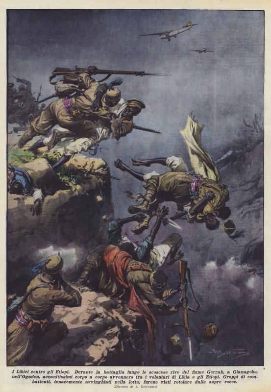 Libyerne mod etiopierne af Achille Beltrame