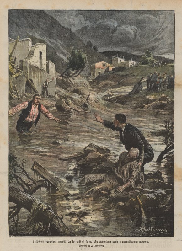 Vesuvian kommuner ramt af mudderbølger, der fjerner huse og begraver mennesker af Achille Beltrame