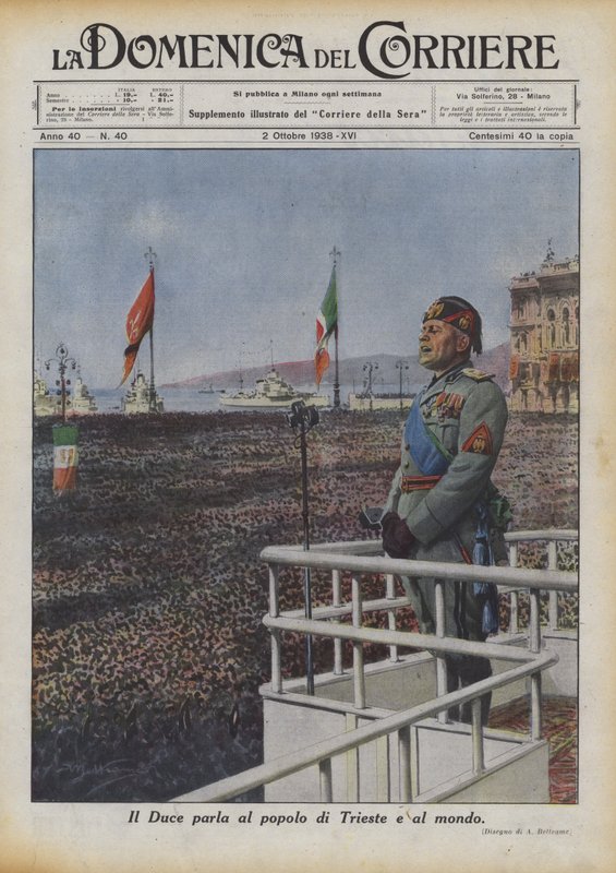 Duce taler til befolkningen i Trieste og til verden af Achille Beltrame
