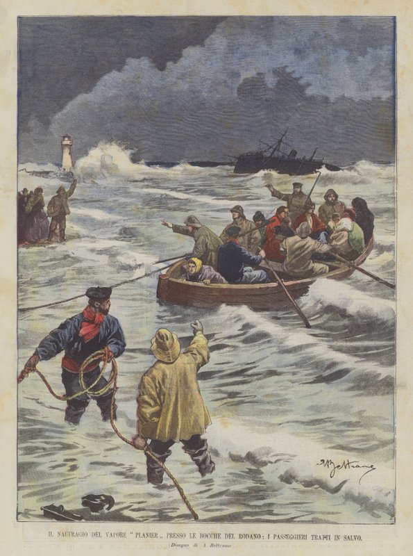 Forliset af Vapor Planier ved Bouches-du-Rhône, passagererne reddet af Achille Beltrame